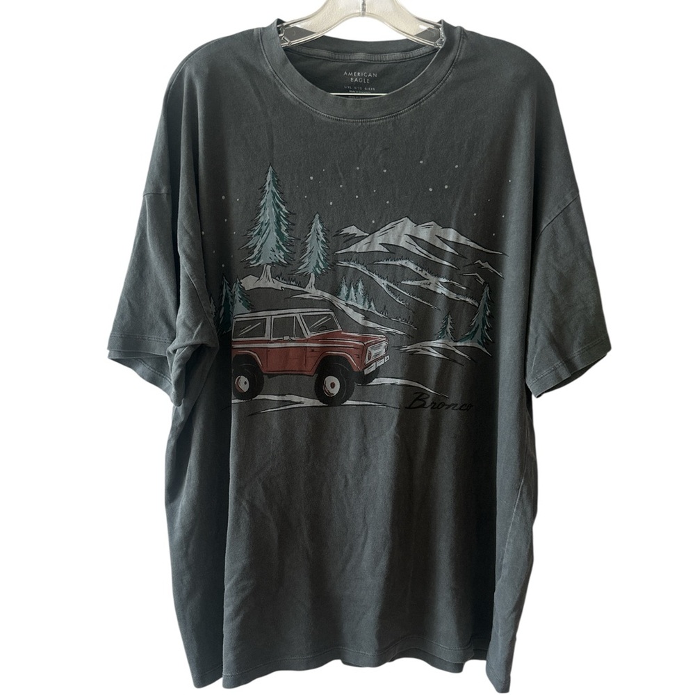 American Eagle Ford Bronco Graphic T-Shirt Unisex L/XL Gray